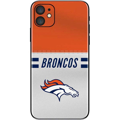 NFL Denver Broncos White Striped iPhone 11 Skin